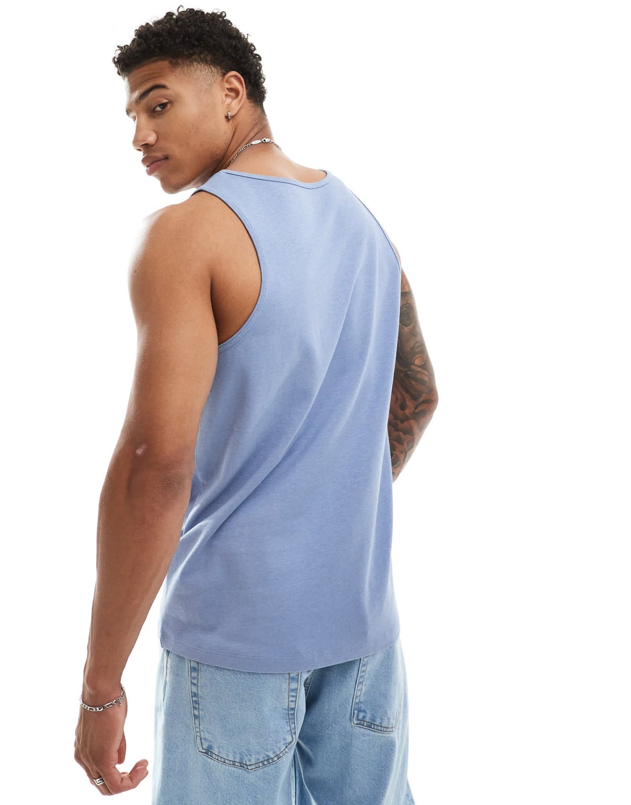 ASOS DESIGN heavyweight vest in mid blue - ASOS Sample Sale EU Store