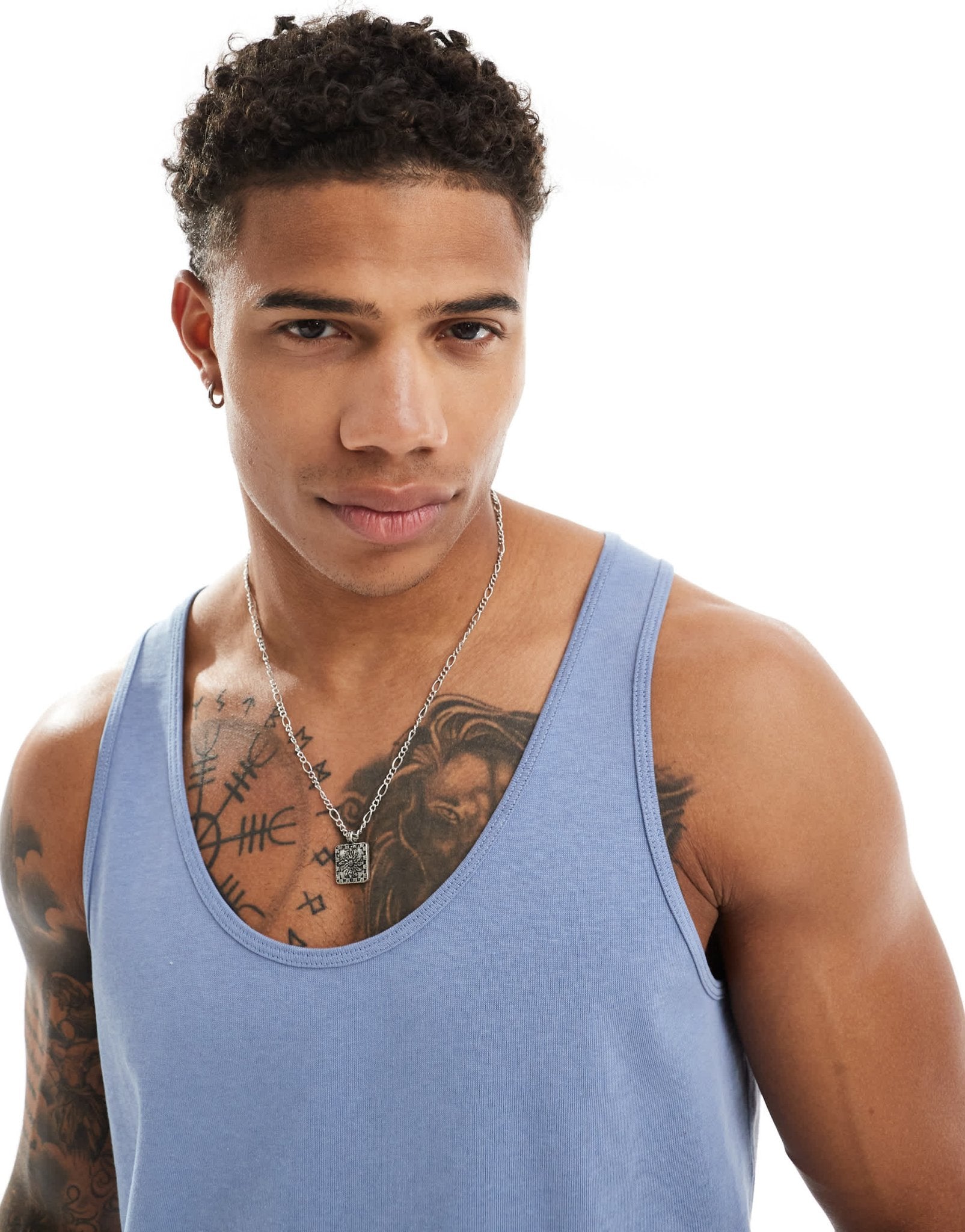 ASOS DESIGN heavyweight vest in mid blue - ASOS Sample Sale EU Store