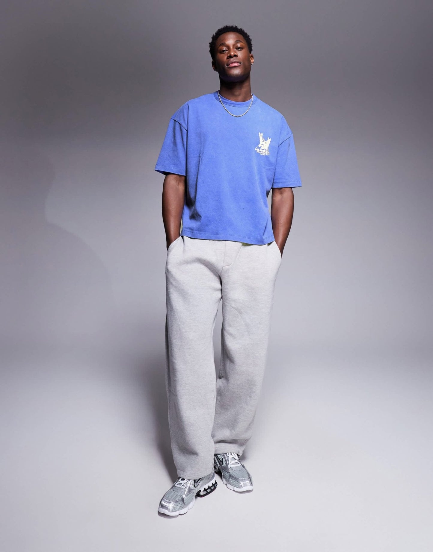 ASOS DESIGN heayweight boxy oversized t-shirt in washed blue with graphic - ASOS Sample Sale EU Store