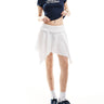 ASOS DESIGN high low hem broderie rara skirt in white