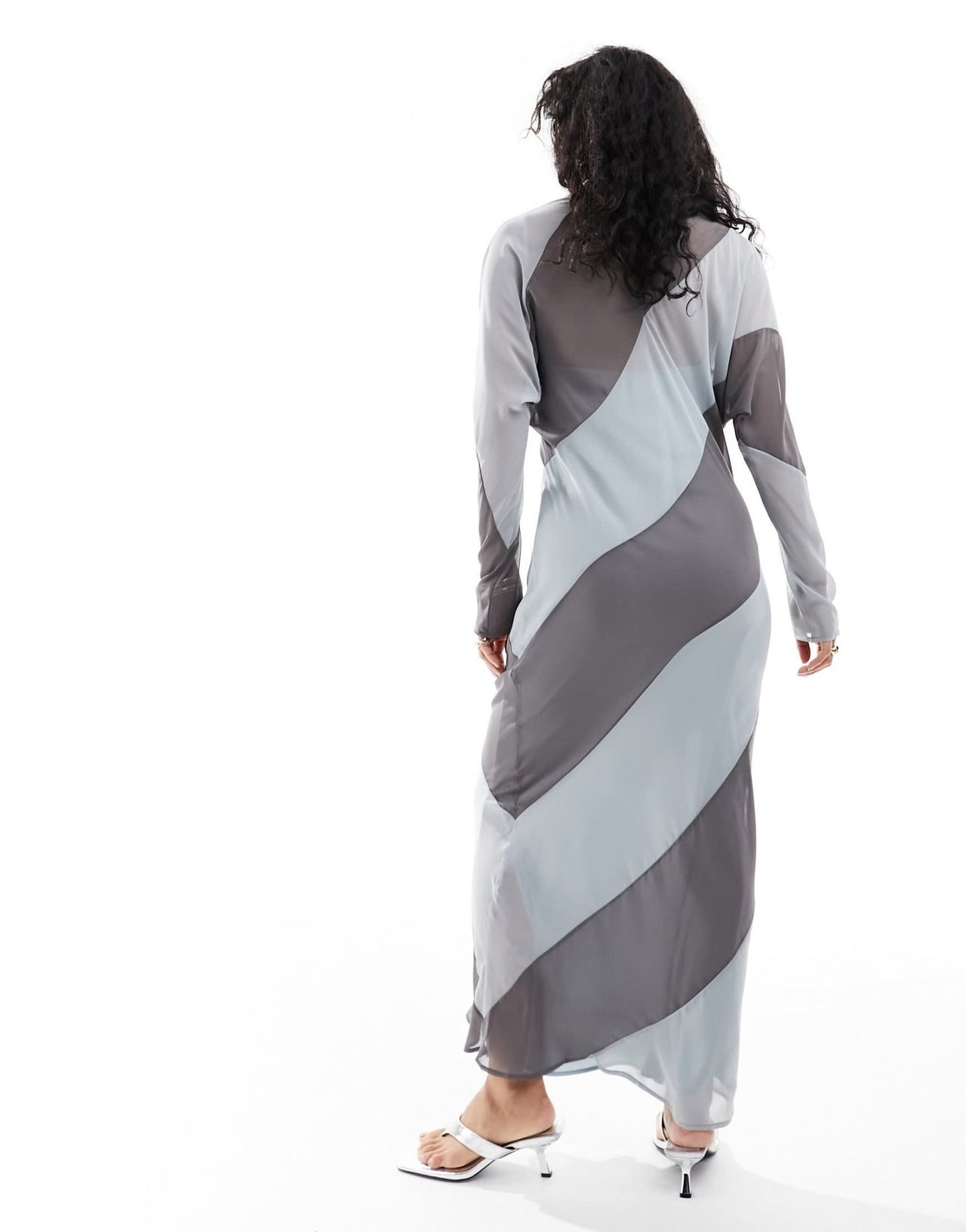 ASOS DESIGN high neck stripe maxi dress in charcoal stripe - ASOS Sample Sale EU Store