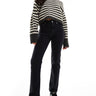 ASOS DESIGN high rise slim straight jean in black