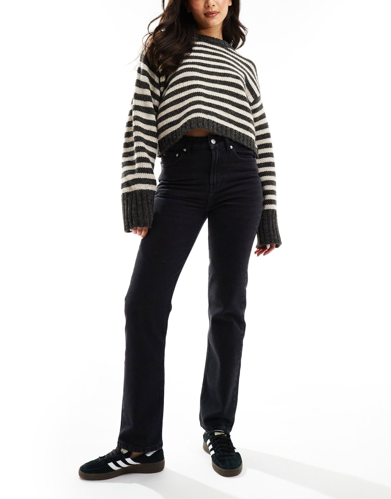 ASOS DESIGN high rise slim straight jean in black - ASOS Sample Sale EU Store