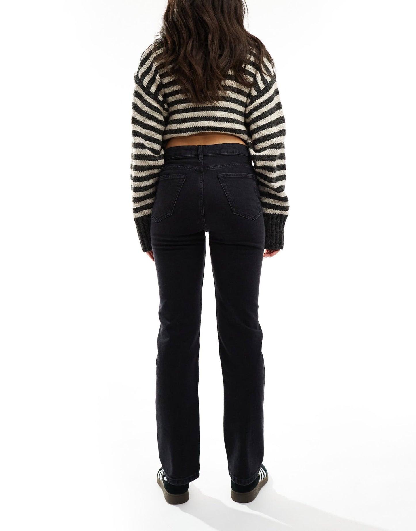 ASOS DESIGN high rise slim straight jean in black - ASOS Sample Sale EU Store