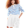 ASOS DESIGN high waist seam detail shorts with linen in white