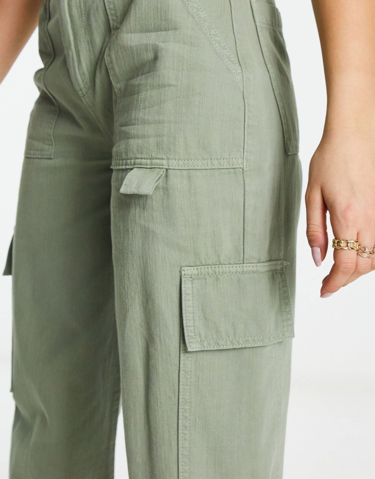 ASOS DESIGN high waisted straight leg cargo trouser in sage - ASOS Sample Sale EU Store