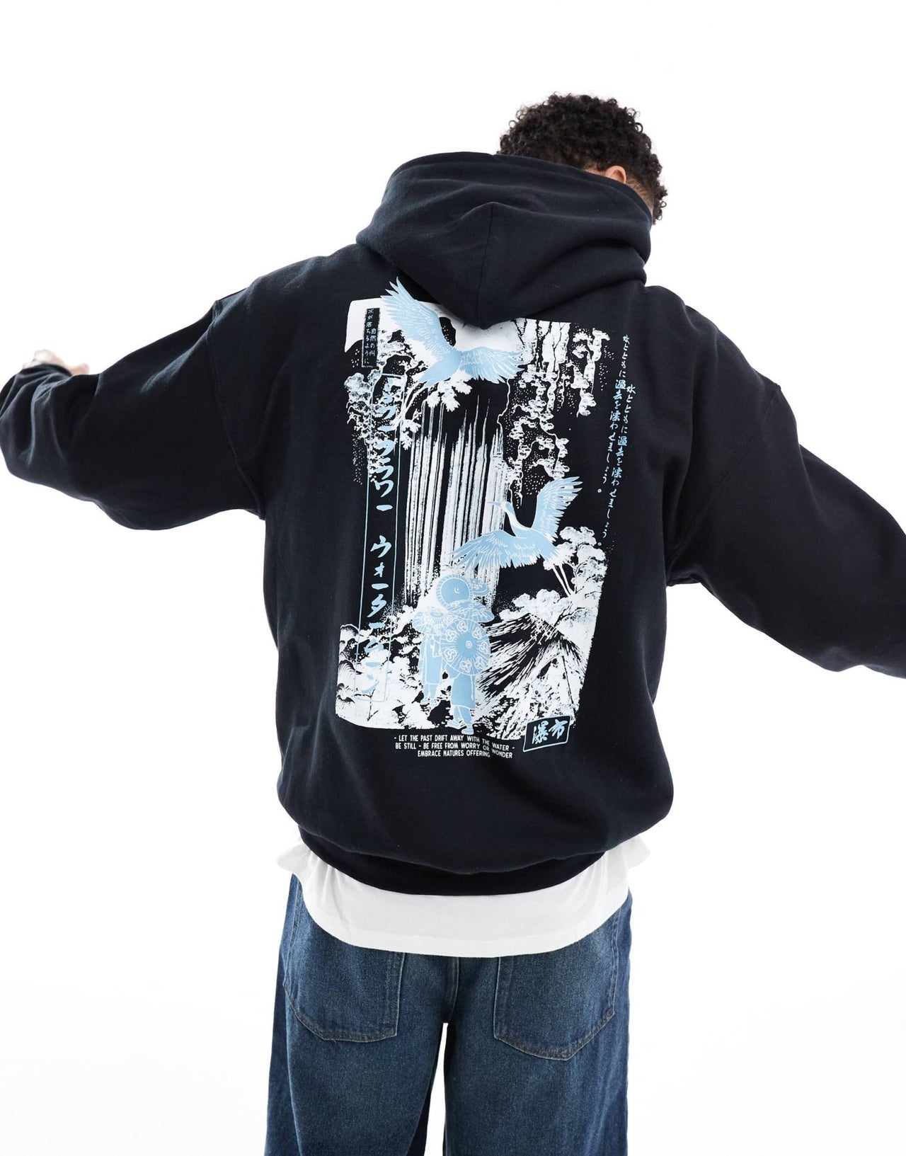 ASOS DESIGN hoodie with prints in black - ASOS Sample Sale EU Store