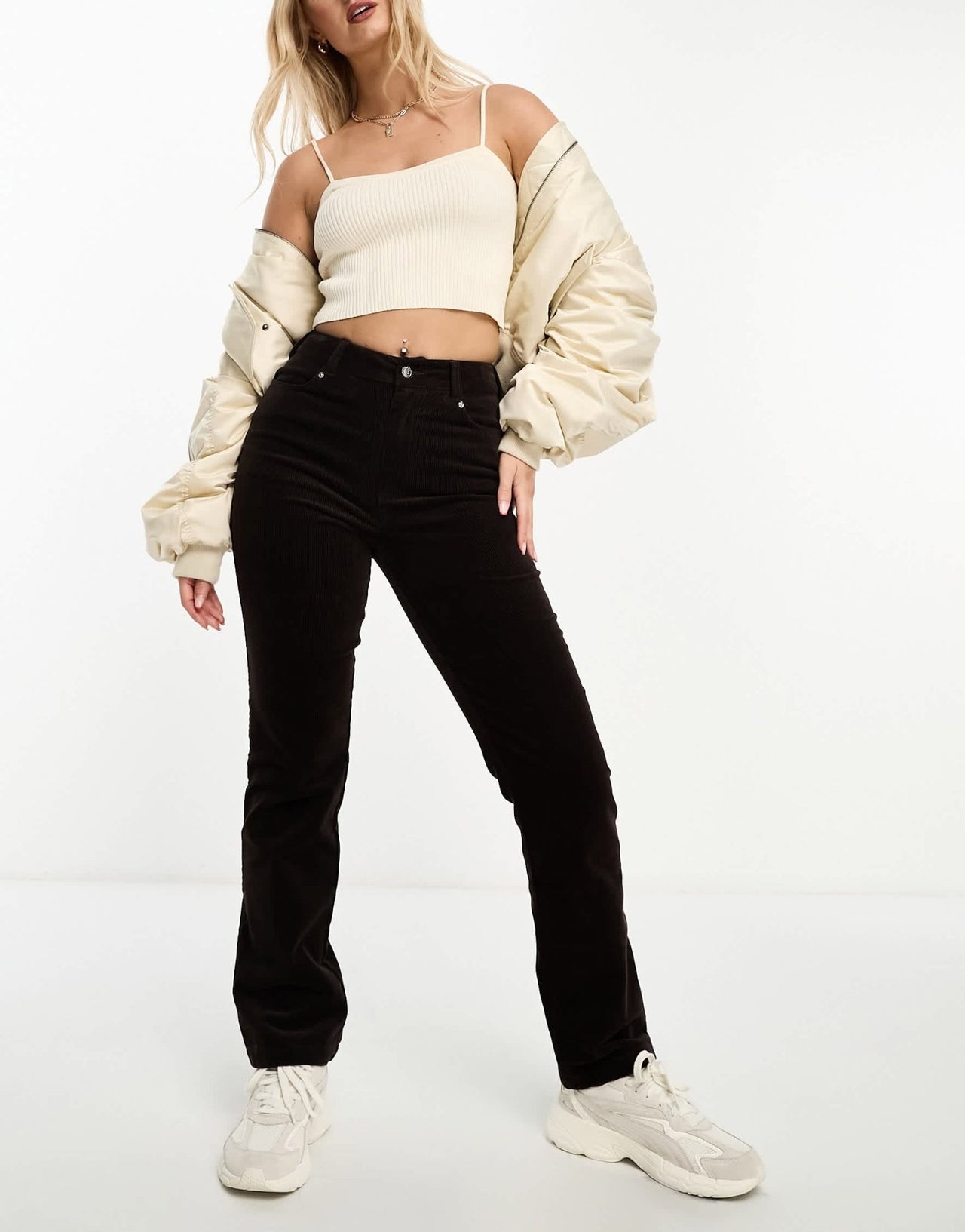 ASOS DESIGN Hourglass cord slim trouser in chocolate - ASOS Sample Sale EU Store