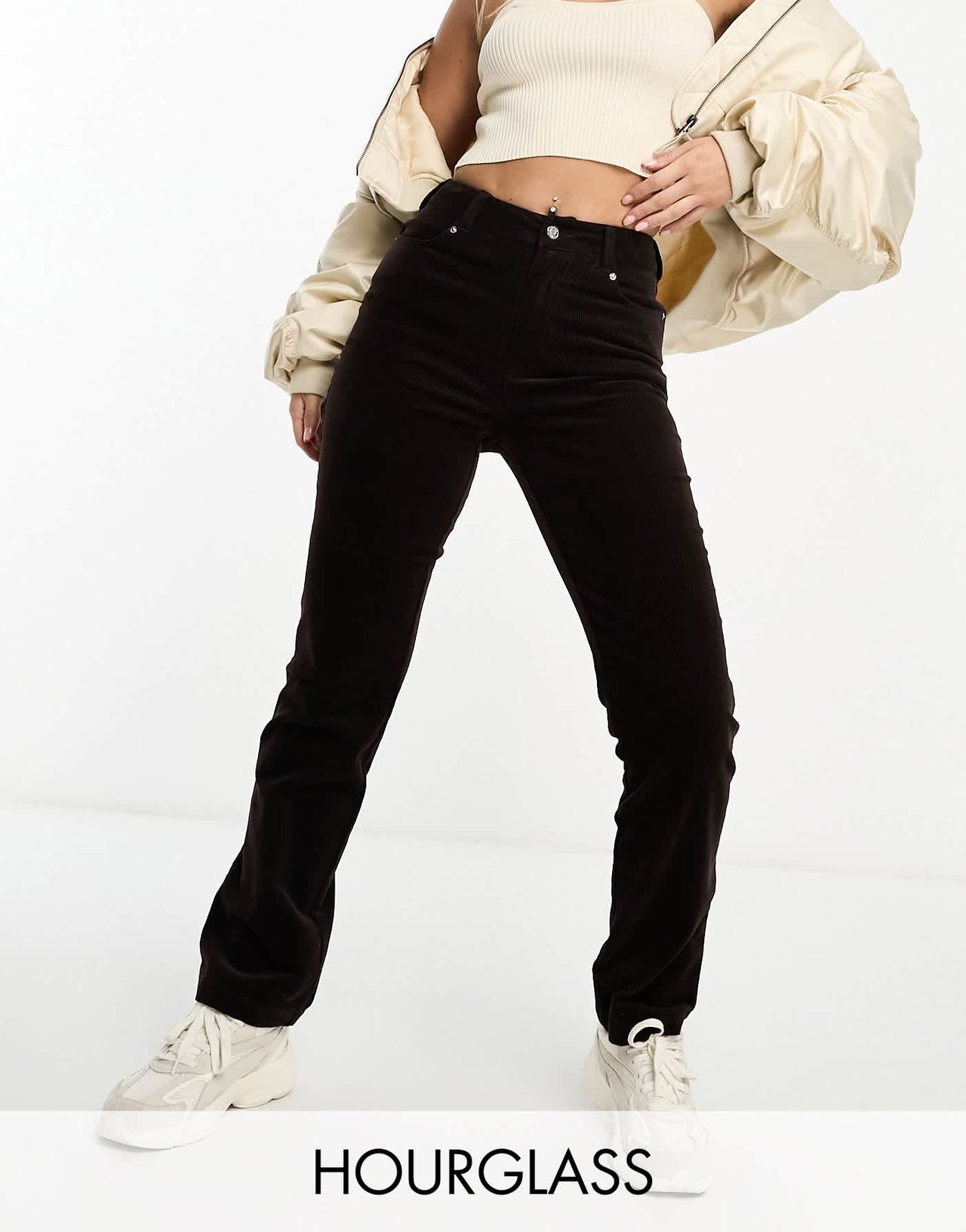 ASOS DESIGN Hourglass cord slim trouser in chocolate - ASOS Sample Sale EU Store