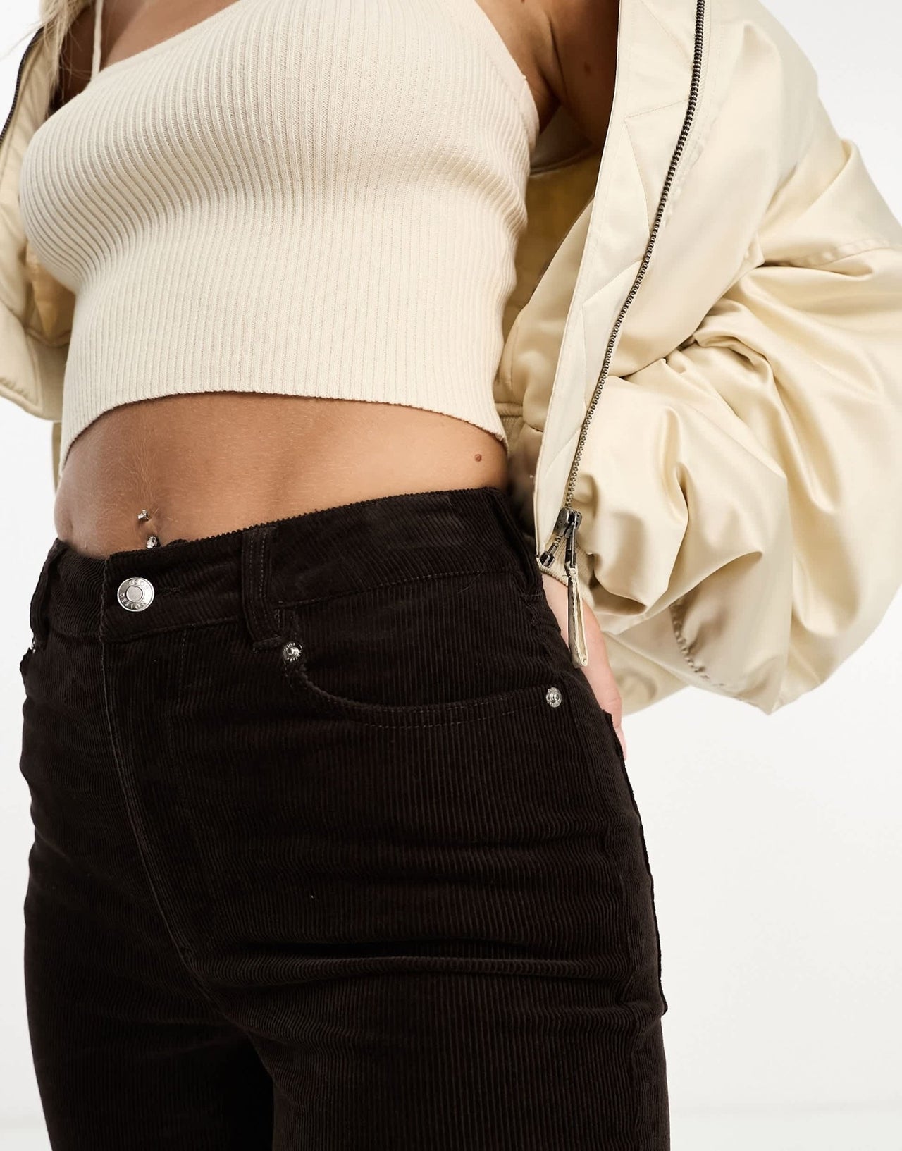 ASOS DESIGN Hourglass cord slim trouser in chocolate - ASOS Sample Sale EU Store