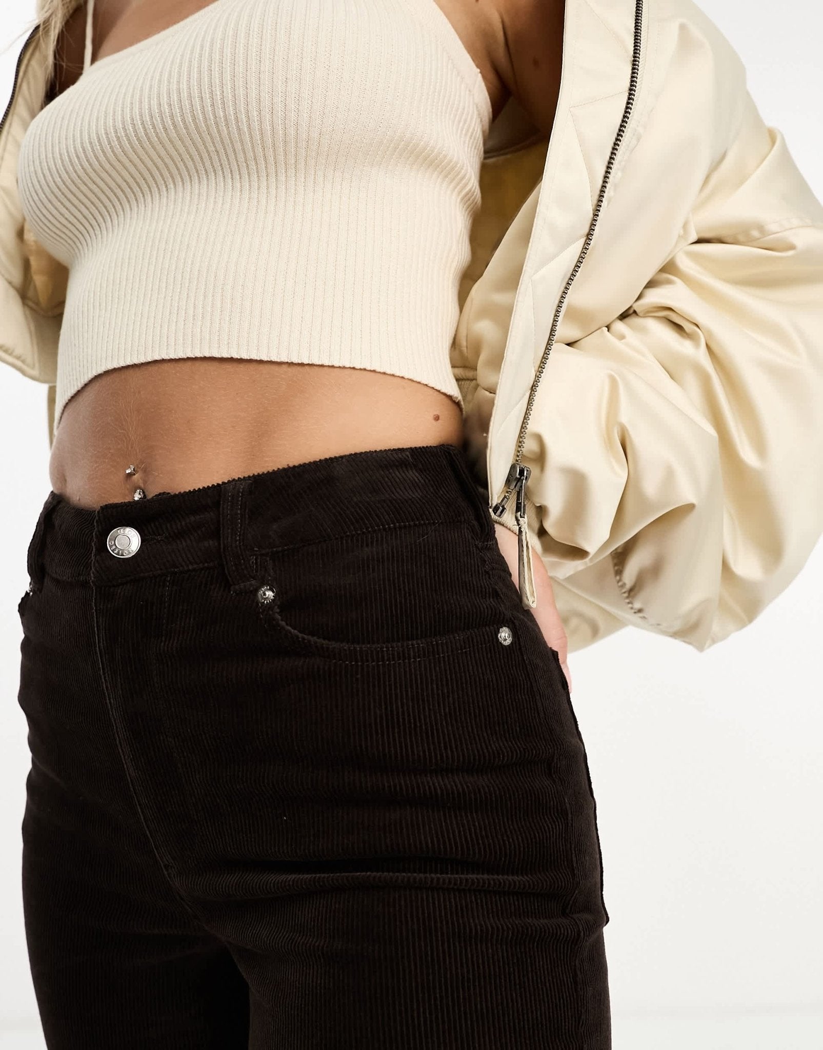 ASOS DESIGN Hourglass cord slim trouser in chocolate - ASOS Sample Sale EU Store