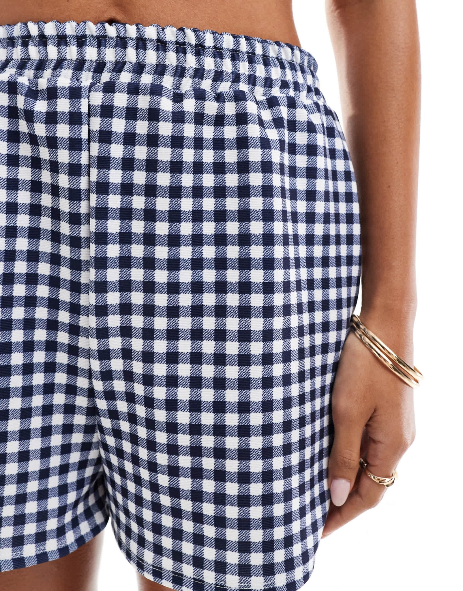 ASOS DESIGN jersey shorts in gingham print co - ord - ASOS Sample Sale EU Store