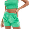 Pantalones cortos boxer de algodón para la playa ASOS DESIGN Kaye en verde brillante