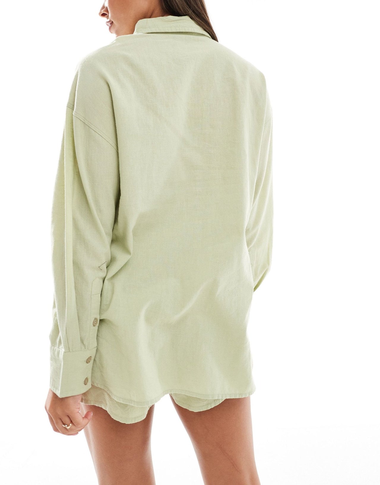 ASOS DESIGN Kayla mix and match beach shirt in khaki - ASOS Sample Sale EU Store