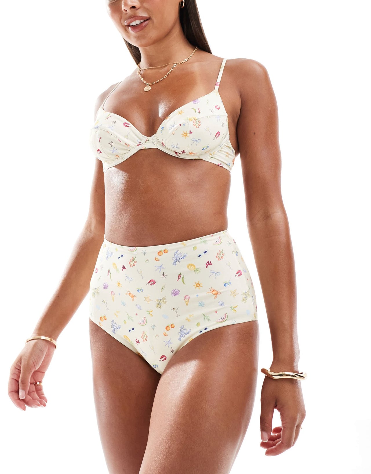 ASOS DESIGN Kellie underwired bikini top in doodle print - ASOS Sample Sale EU Store