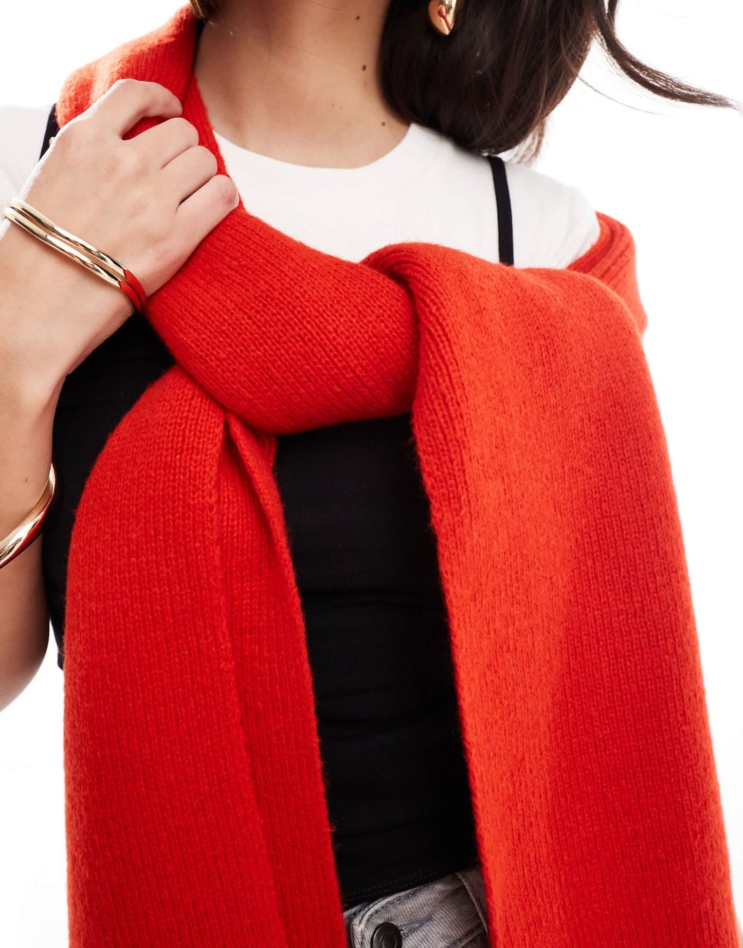 ASOS DESIGN knit scarf in red - ASOS Sample Sale EU Store