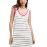 ASOS DESIGN knitted a line mini dress with tipped neckline in mono