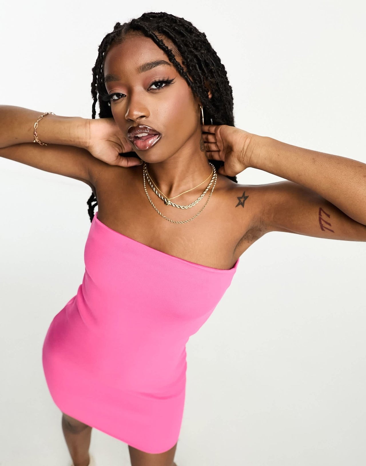 ASOS DESIGN knitted bandeau mini dress in pink - ASOS Sample Sale EU Store