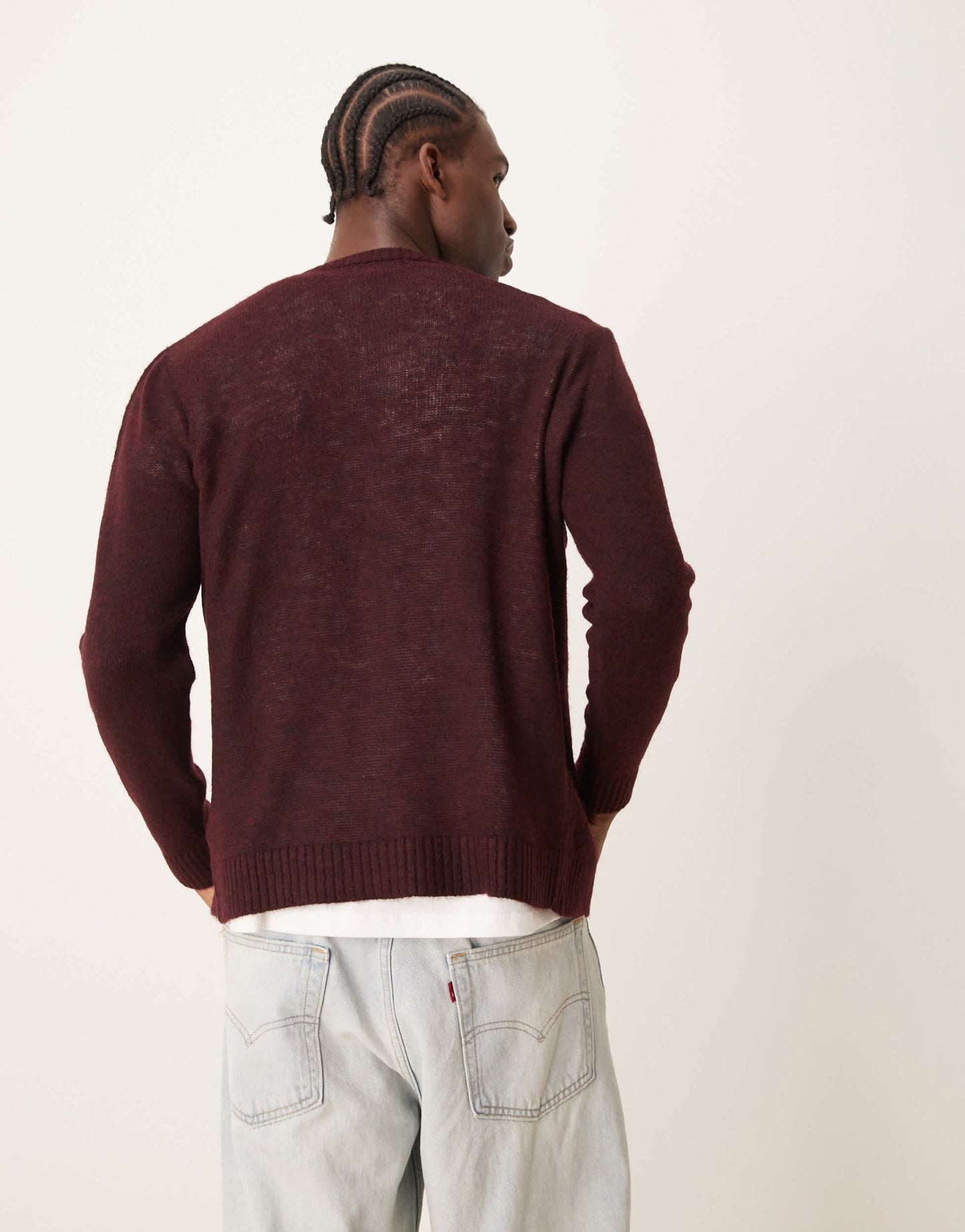 ASOS DESIGN knitted cardigan in burgundy - ASOS Sample Sale EU Store