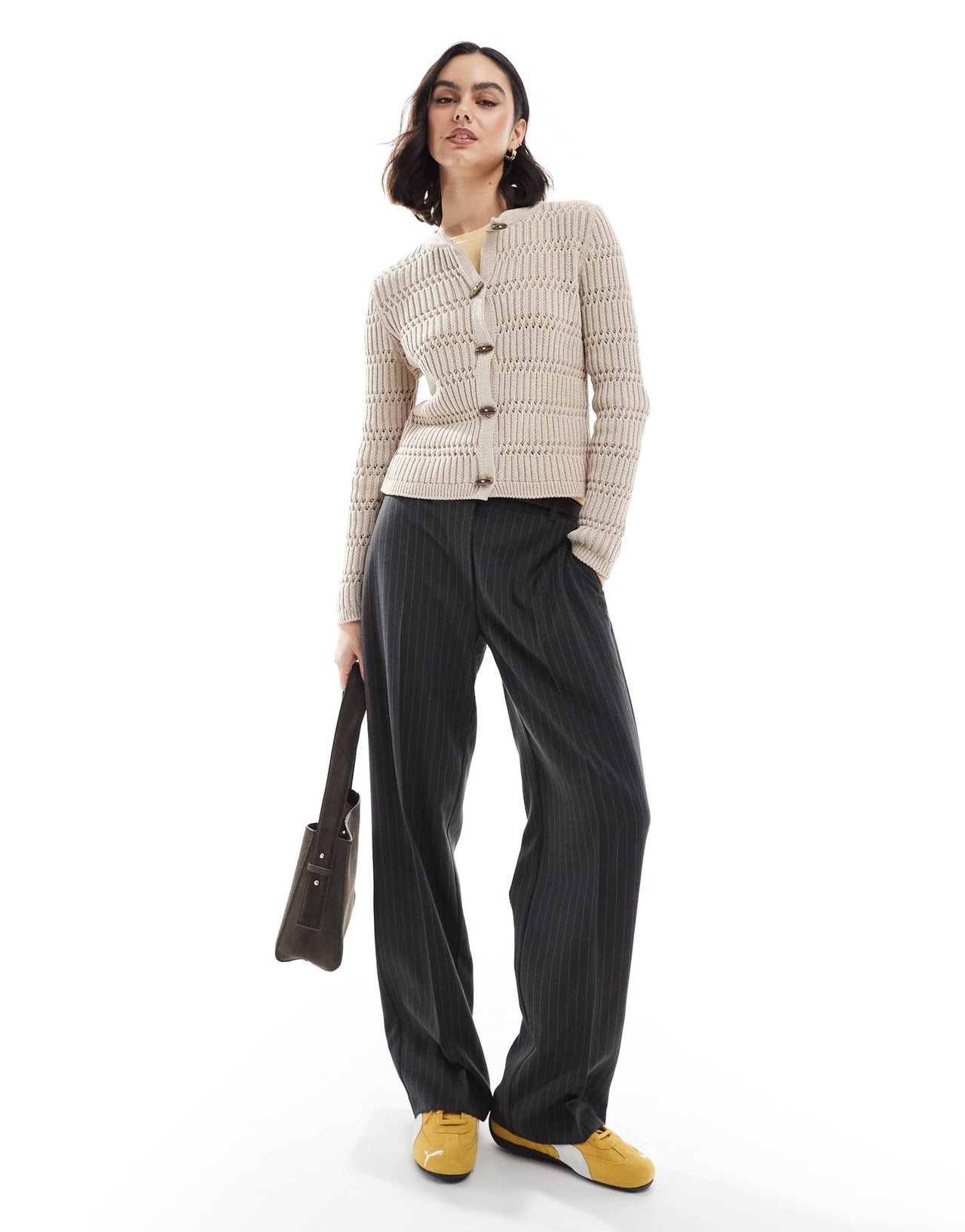ASOS DESIGN knitted cardigan with toggle buttons in cream - ASOS Sample Sale EU Store