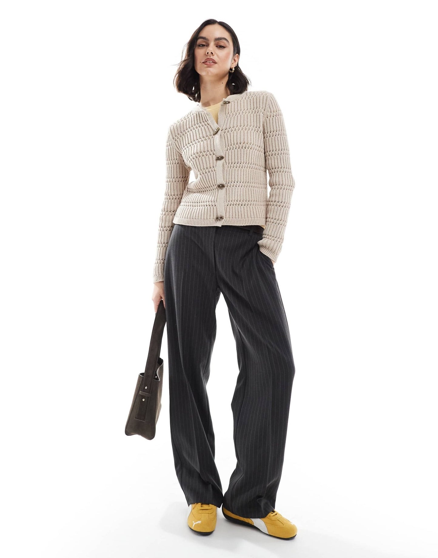 ASOS DESIGN knitted cardigan with toggle buttons in cream - ASOS Sample Sale EU Store
