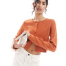 ASOS DESIGN knitted crew neck cropped cardigan in orange