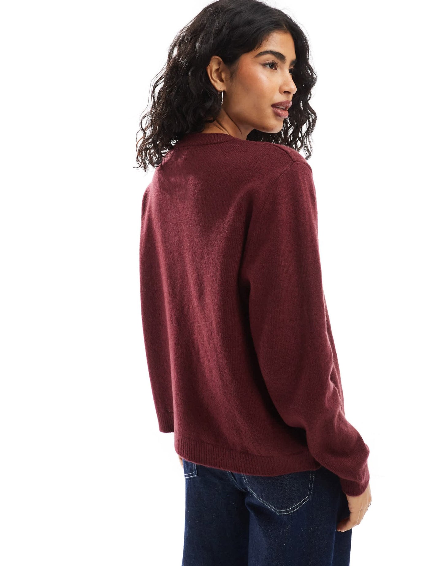 ASOS DESIGN knitted jumper with Après Ski intarsia in burgundy - ASOS Sample Sale EU Store