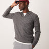 ASOS DESIGN knitted jumper with notch neck in grey with texture