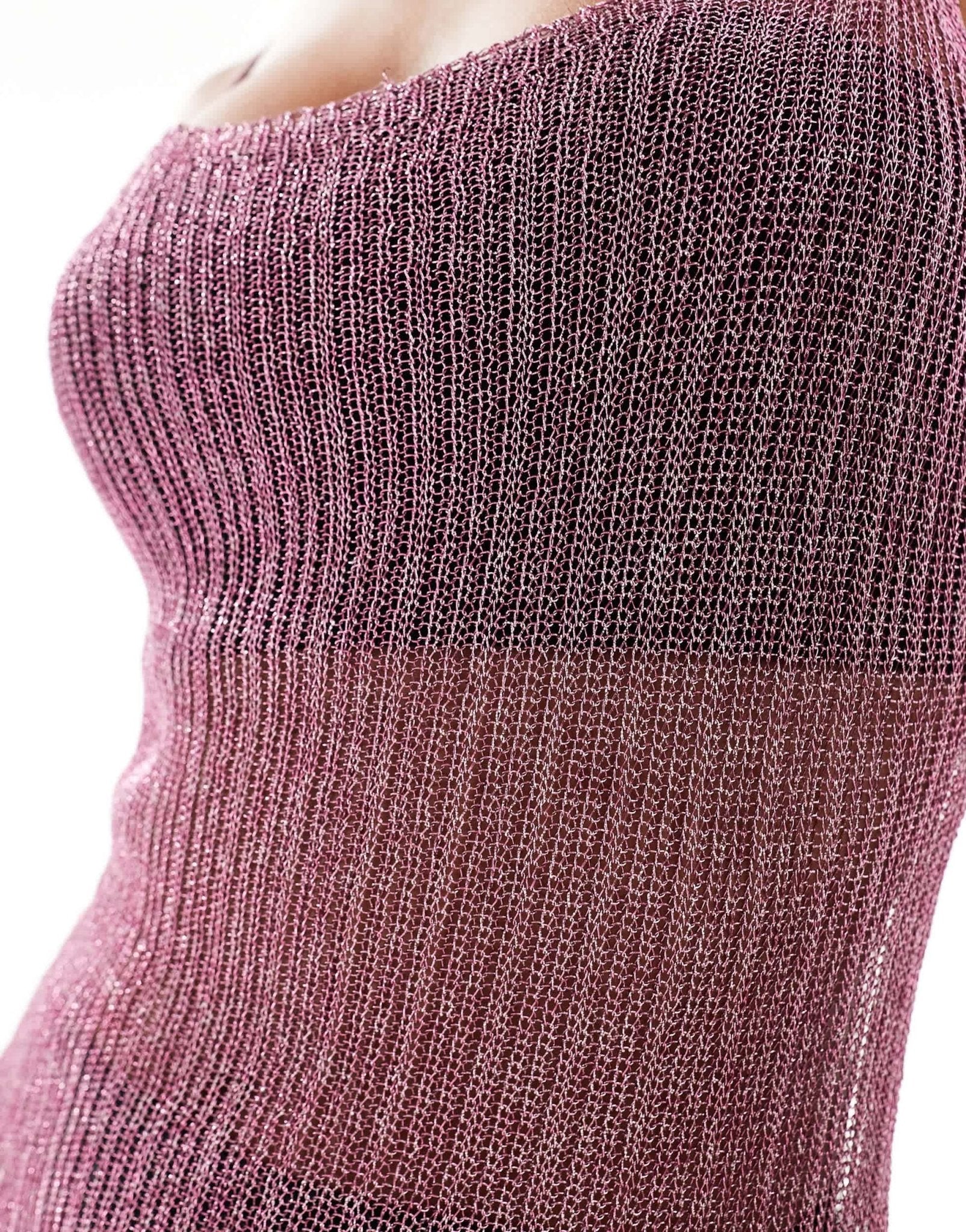 ASOS DESIGN knitted metallic mini dress in pink - ASOS Sample Sale EU Store