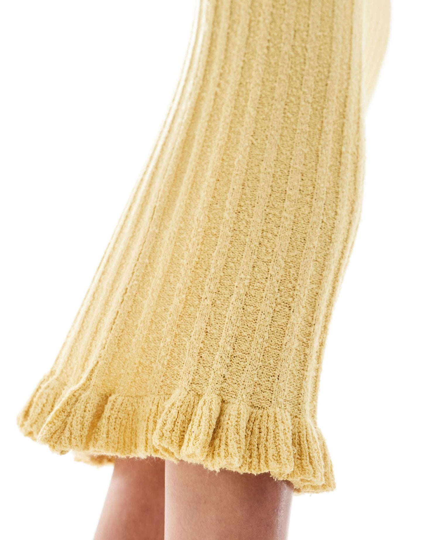 ASOS DESIGN knitted midaxi skirt with frill co - ord in yellow - ASOS Sample Sale EU Store