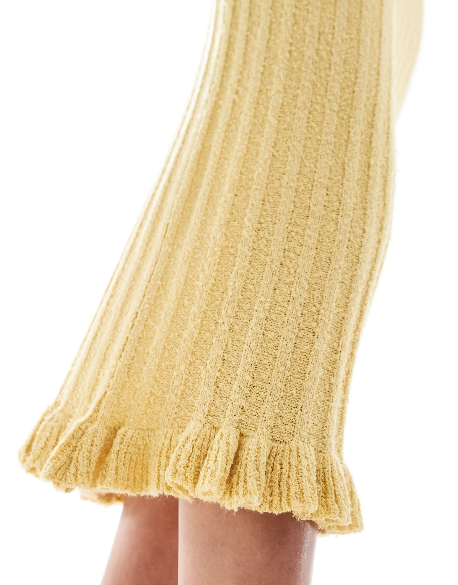 ASOS DESIGN knitted midaxi skirt with frill co - ord in yellow - ASOS Sample Sale EU Store