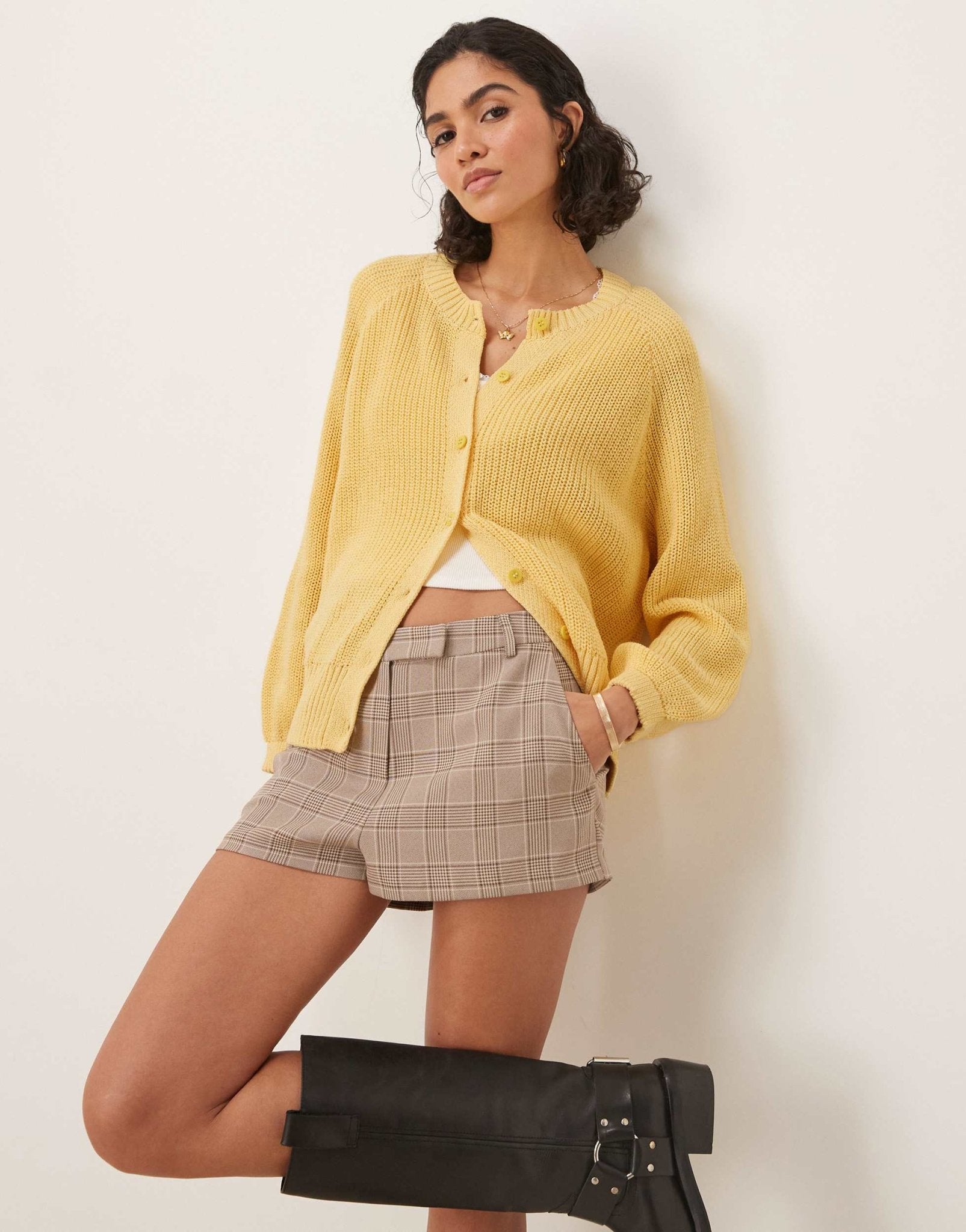 ASOS DESIGN knitted raglan cardigan in buttermilk yellow - ASOS Sample Sale EU Store