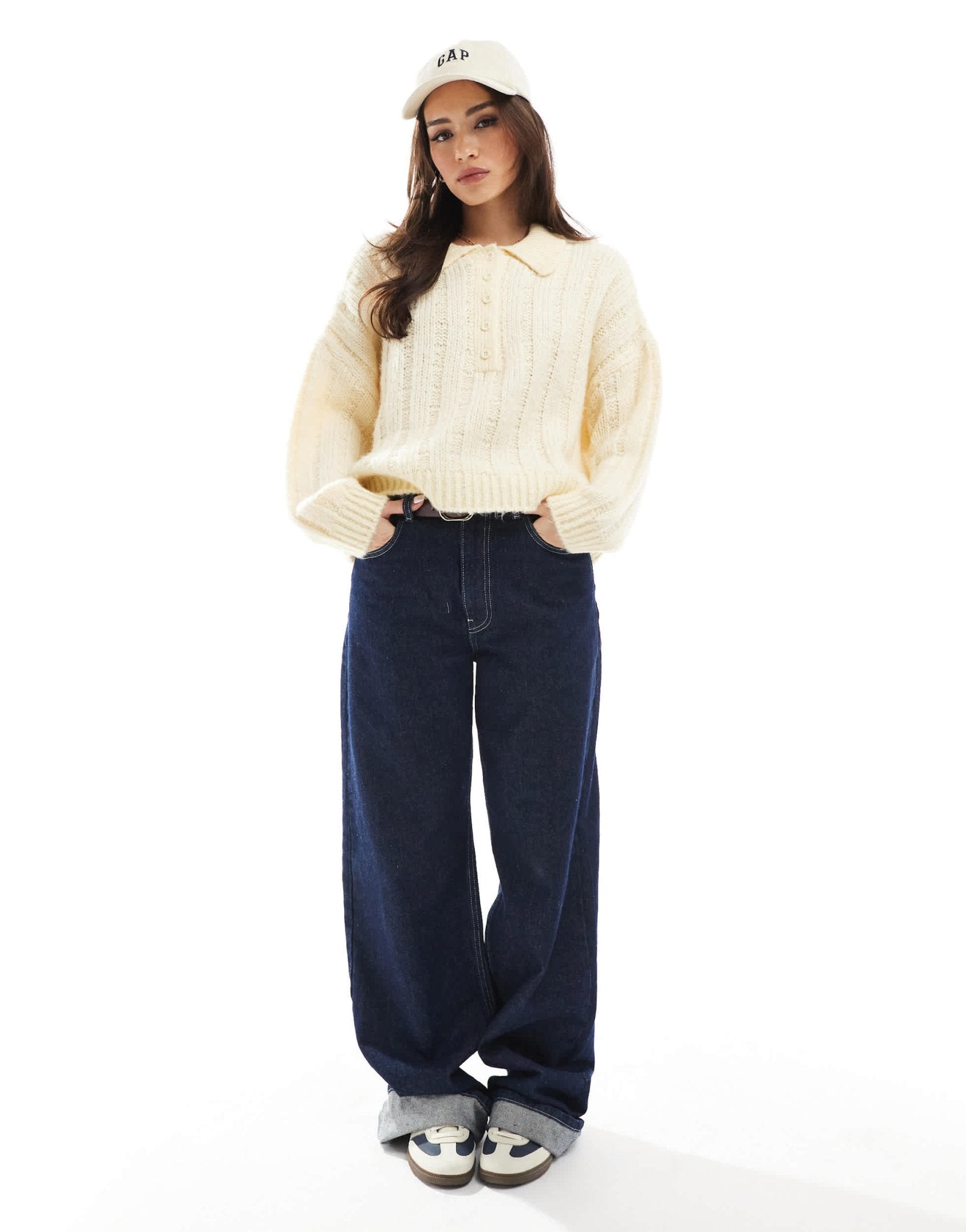 ASOS DESIGN knitted stitch polo shirt in buttermilk - ASOS Sample Sale EU Store