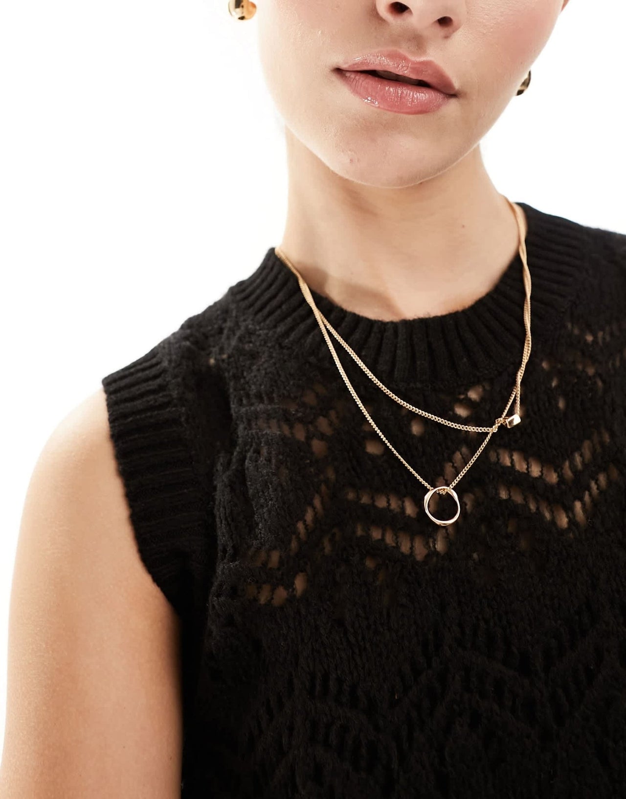 ASOS DESIGN knitted tank in open stitch in black - ASOS Sample Sale EU Store