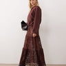 ASOS DESIGN lace tiered maxi skirt in chocolate