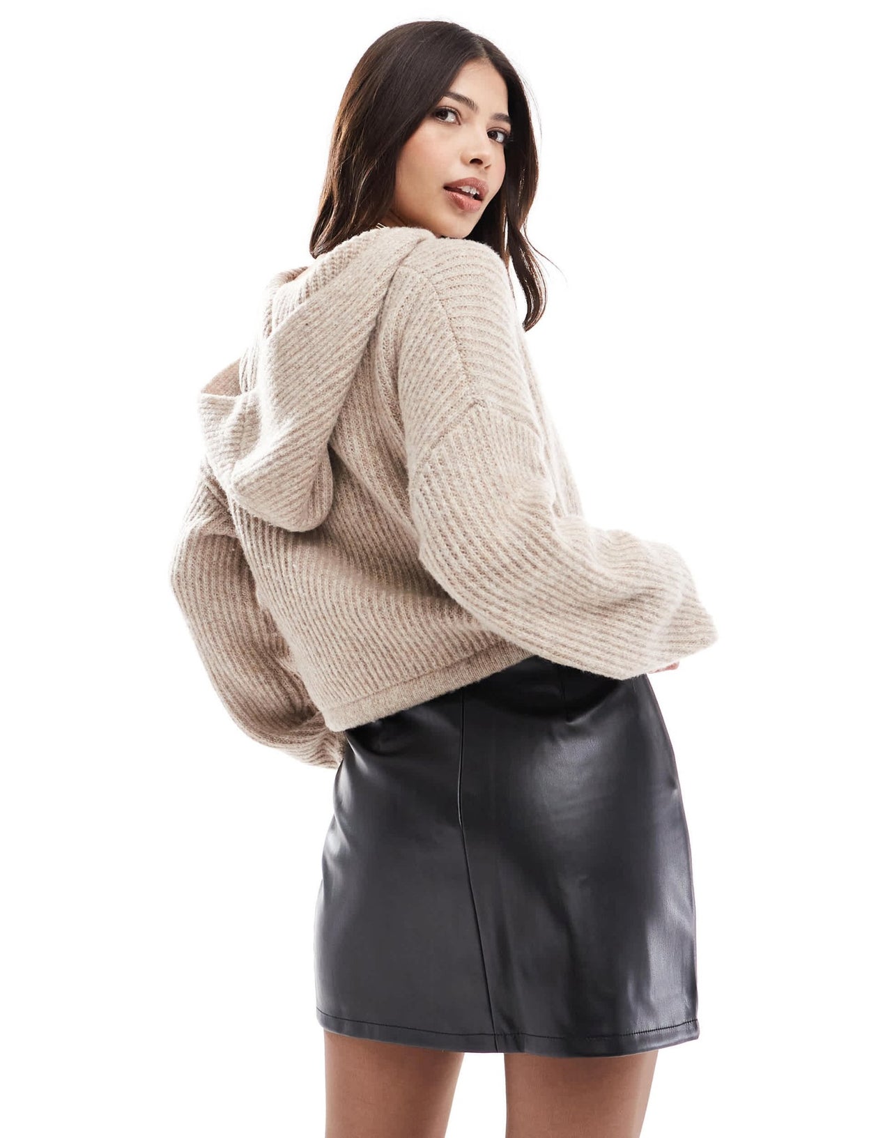ASOS DESIGN lace up front leather look mini skirt in black - ASOS Sample Sale EU Store