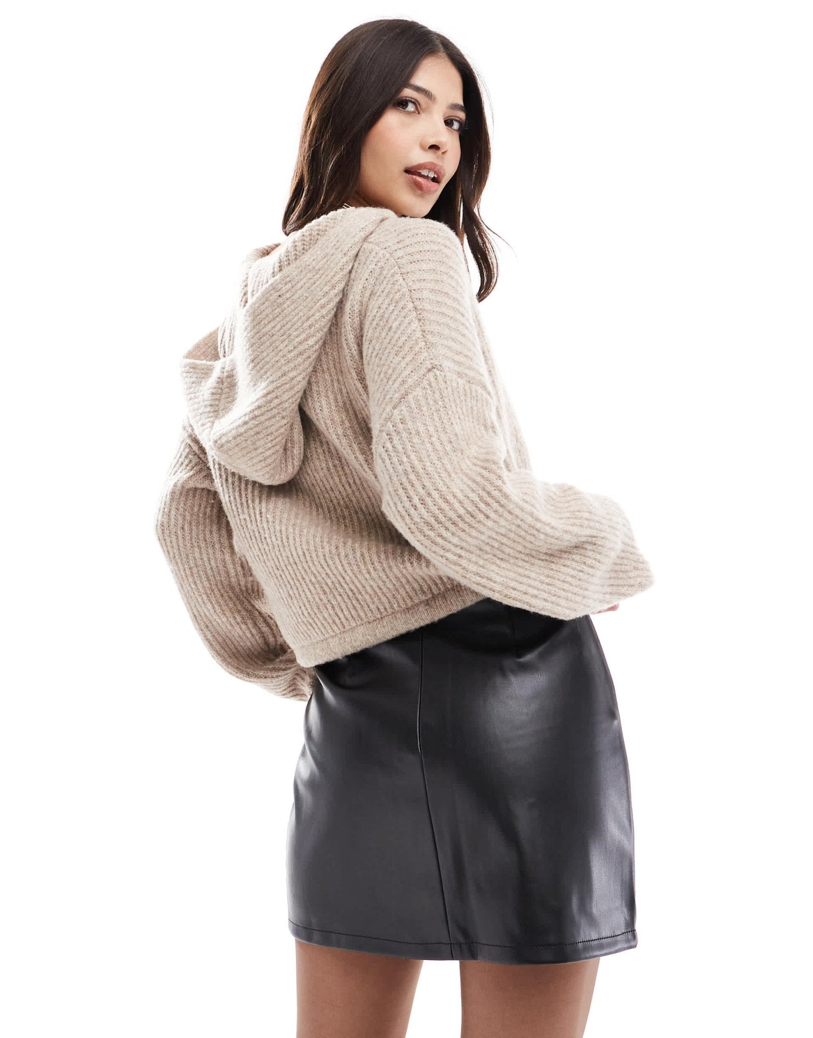 ASOS DESIGN lace up front leather look mini skirt in black - ASOS Sample Sale EU Store