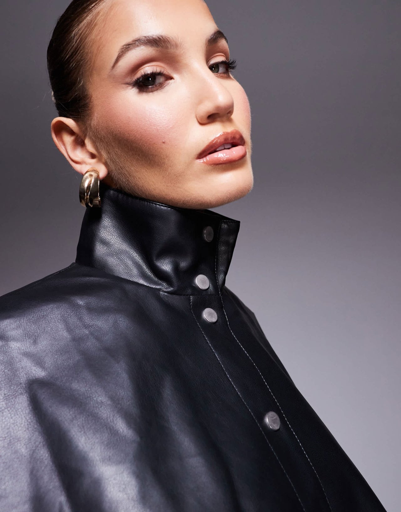 ASOS DESIGN leather look cape jacket in black - ASOS Sample Sale EU Store