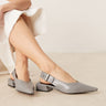 ASOS DESIGN Ledge premium leather slingback in grey