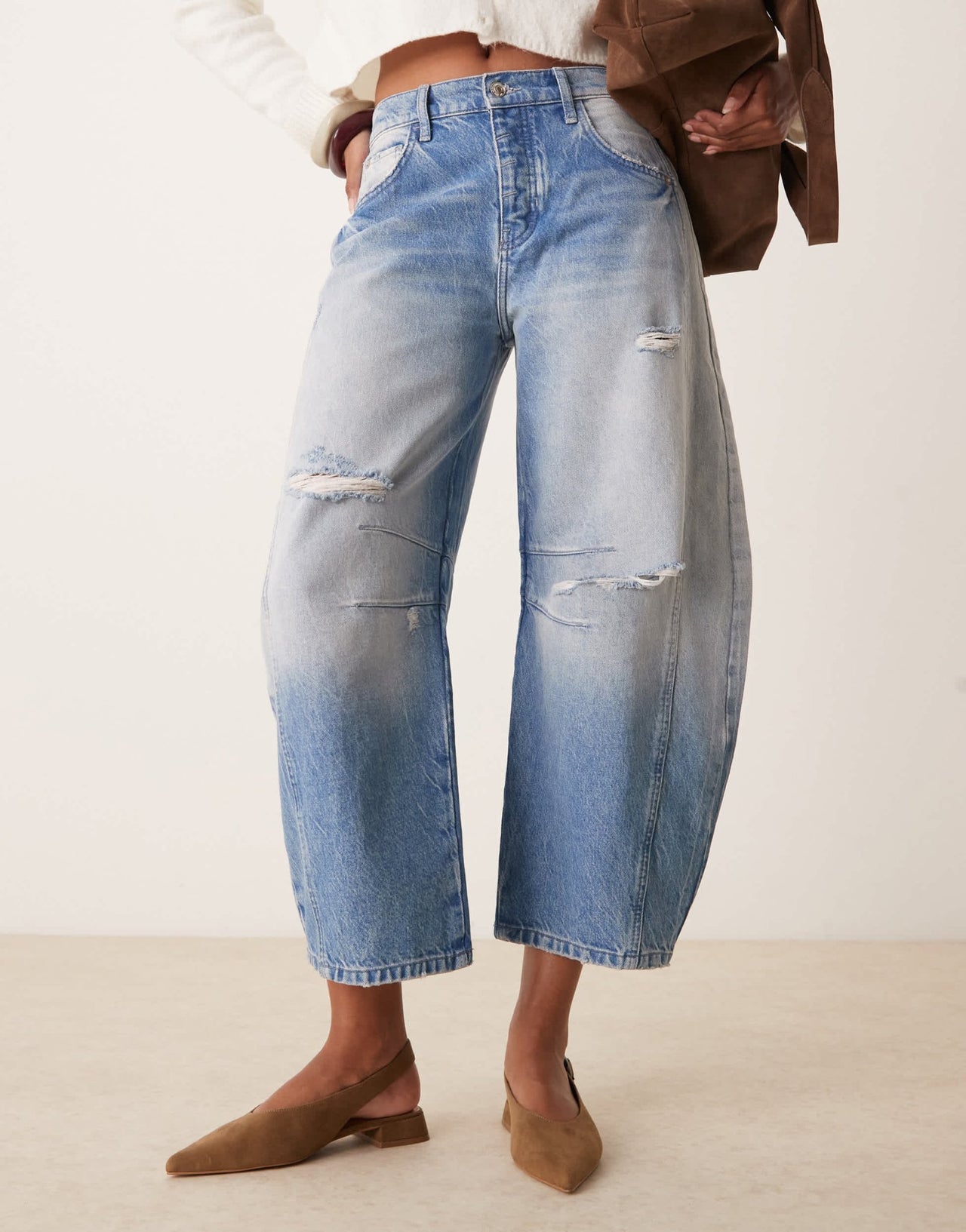 ASOS DESIGN Leonora slingback ballet in taupe suedette - ASOS Sample Sale EU Store