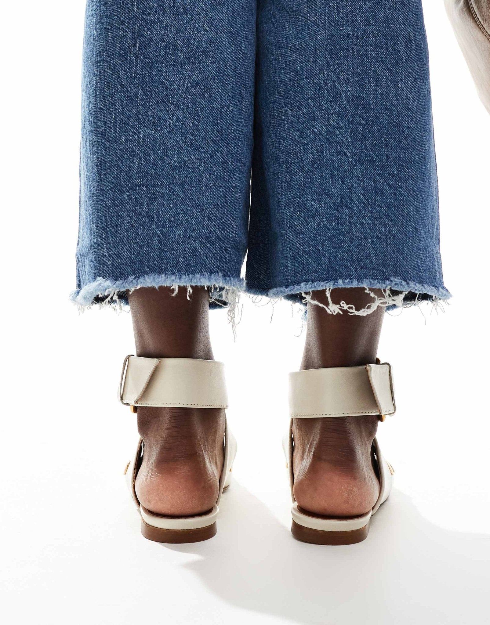 ASOS DESIGN Level premium leather studded ballet in off white - ASOS Sample Sale EU Store
