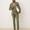 Pantaloni da completo skinny in misto lino ASOS DESIGN in oliva
