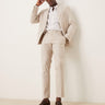 ASOS DESIGN pantaloni skinny da completo in misto lino color pietra