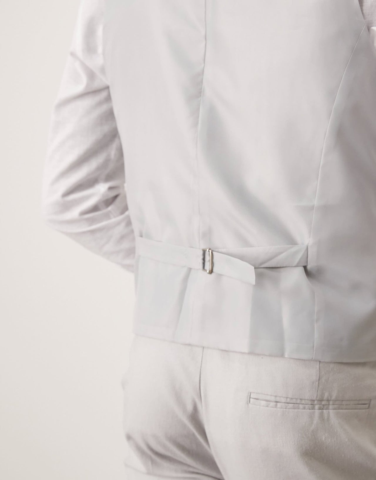 ASOS DESIGN linen blend skinny suit waistcoat in grey - ASOS Sample Sale EU Store