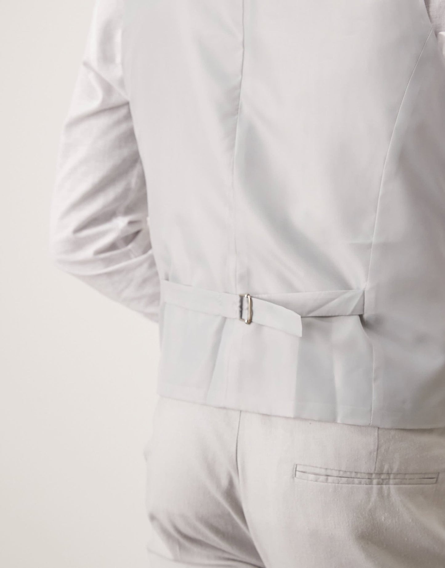 ASOS DESIGN linen blend skinny suit waistcoat in grey - ASOS Sample Sale EU Store