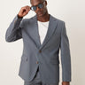 Giacca da completo slim in misto lino ASOS DESIGN blu