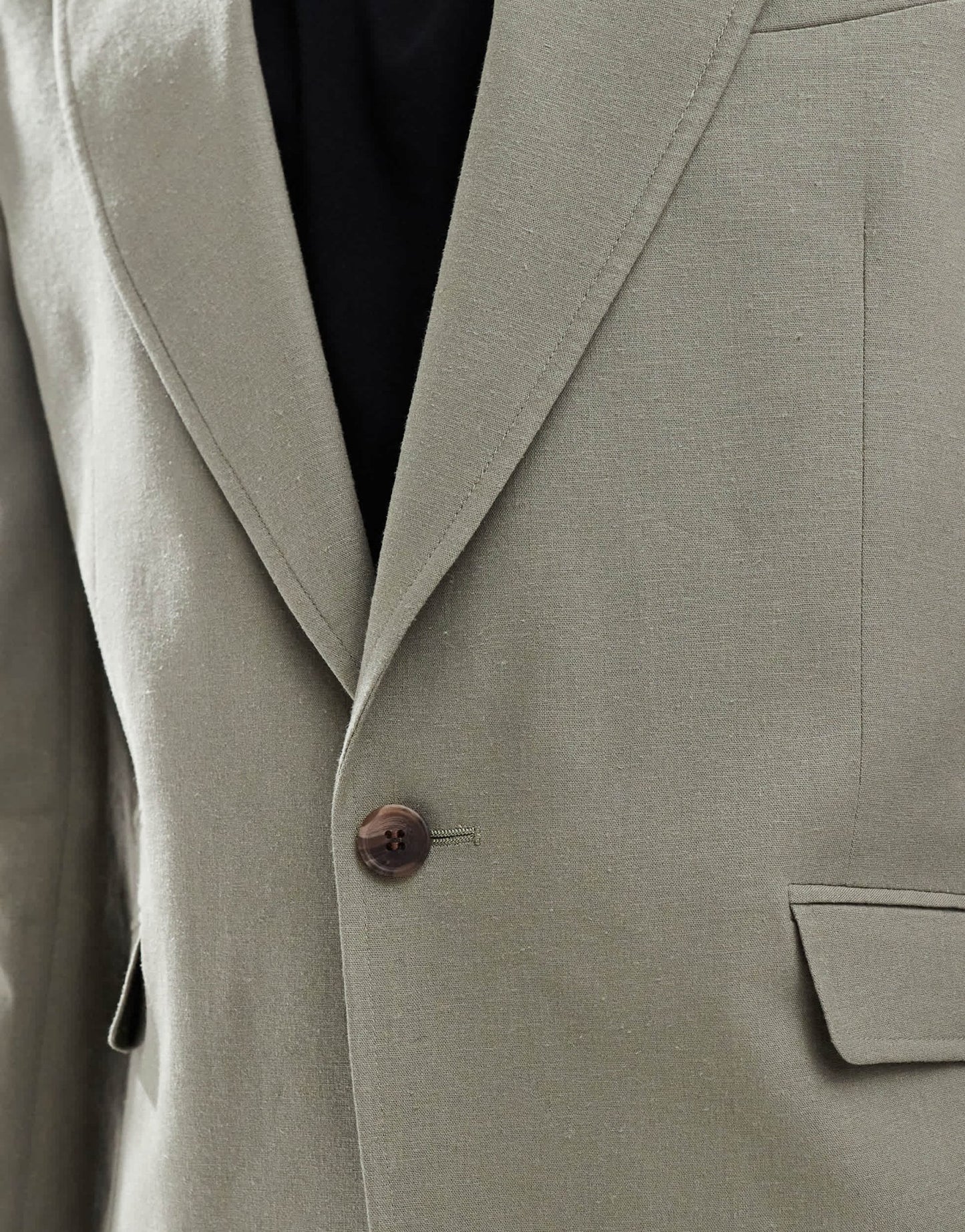 ASOS DESIGN linen blend slim suit jacket in khaki - ASOS Sample Sale EU Store