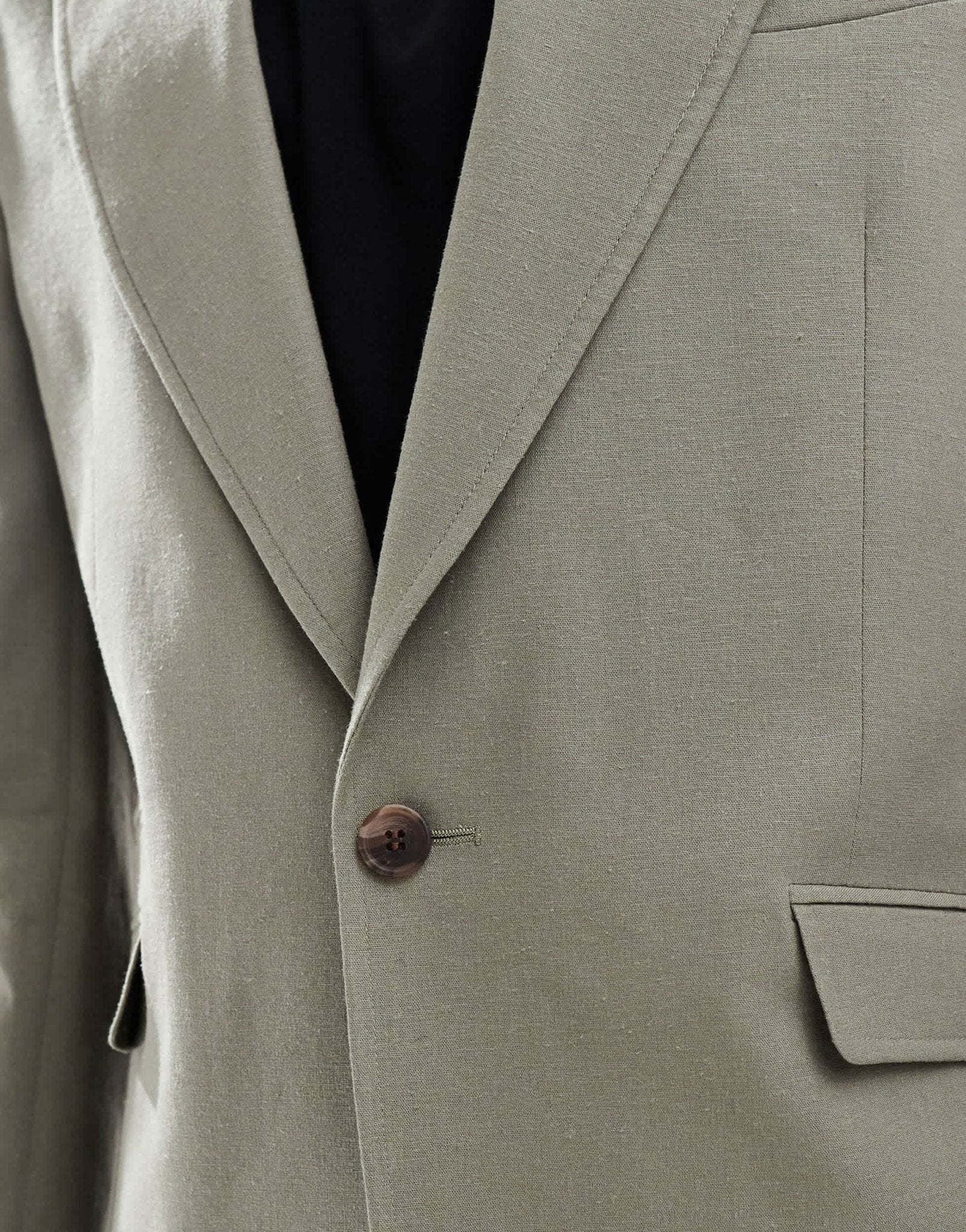 ASOS DESIGN linen blend slim suit jacket in khaki - ASOS Sample Sale EU Store