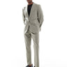 ASOS DESIGN giacca slim da completo in misto lino khaki