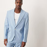 Giacca da completo slim in misto lino ASOS DESIGN in azzurro chiaro